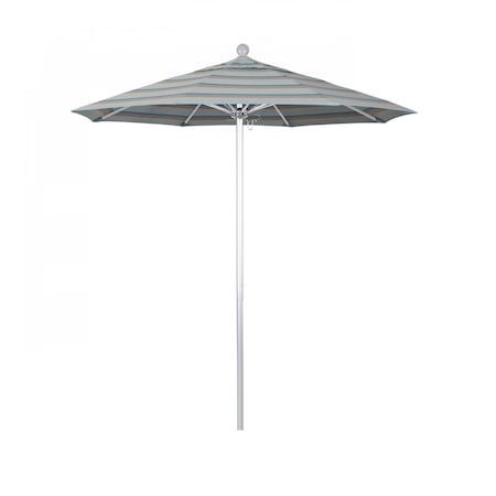 California Umbrella 7.5' Silver Aluminum Market Patio Umbrella, Sunbrella Gateway Mist 194061334140